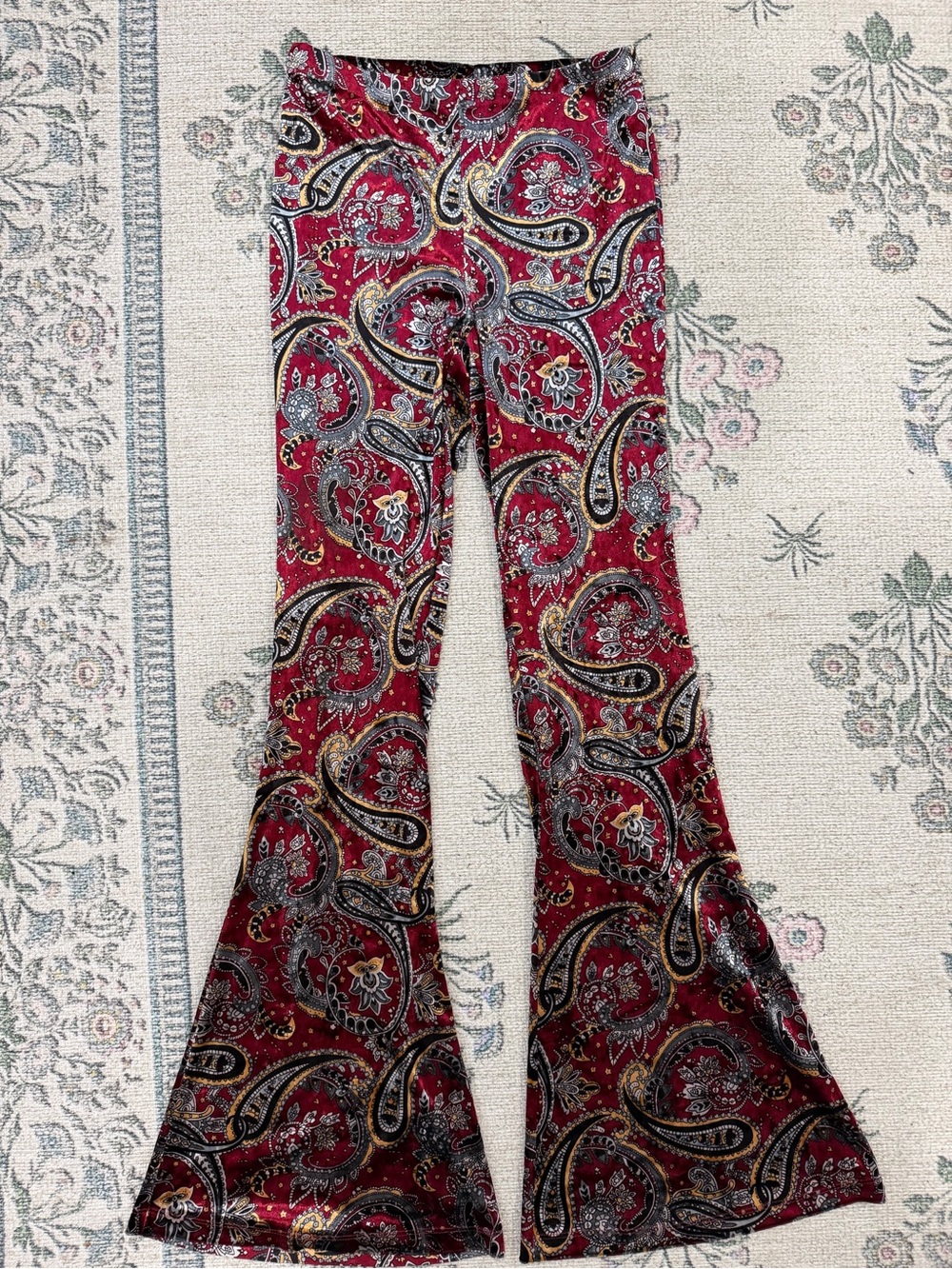 Women’s Red Paisley Flared Bottoms size Small